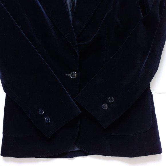 Vintage Nordstrom Point of View Velvet Single Button Blazer Black Size 10 - Picture 8 of 16